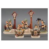 (5) Vtg Goebel Hummel Figures on Fences