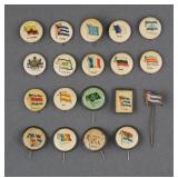 (19) Vtg Sweet Caporal Cigarette Pinback Buttons