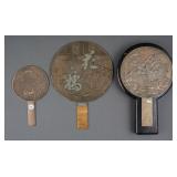 (3) Japanese Bronze Hand Mirrors