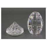 (2) Crystal Diamond and Egg Shaped Pieces