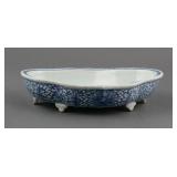 19C Qing Era Lobed Blue & White Footed Bowl