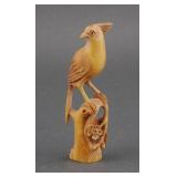 Vintage Antique Carved Chinese Ivory Bird