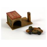 Vintage Japanese Tin Mobile Gas Station Toy