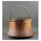Antique Hammered Copper Cauldron Bucket