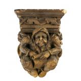 Gothic Revival Carved Corbel Wall Shelf Sconce