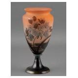 Art Nouveau Cameo Glass Pedestal Vase Galle