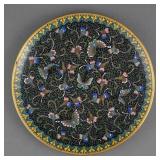 Heavy Pure Brass Cloisonne Plate Butterfly Motif 1