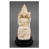 Carved Ivory Indian Hindu Goddess Deity
