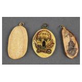 (3) Scrimshaw Pendants