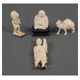 (4) Vintage Carved Ivory Figures