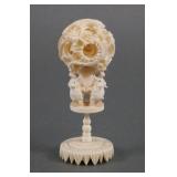 Vtg Ivory Chinese Dragon & Elephant Puzzle Ball