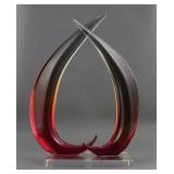 Tall Modern Abstract Art Glass Sculpture