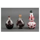 (3) Peking Glass Snuff Bottles
