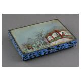 Vtg Reverse Painted Cloisonne Cigarette Box
