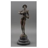 Signed Milo Bronze Female Mandolin Player