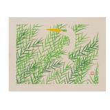 IKKI MATSUMOTO, Litho, Egret in the Grass