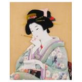 Vtg Japanese Showa Oshi-e 3D Fabric Collage