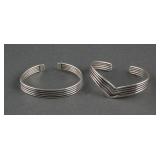 (2) Sterling Silver Cuff Bracelets
