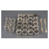 Sterling Silver Salt Cellar Stands and Knives