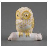 Vintage Herend Hungary Owl Porcelain Fishnet