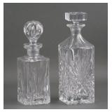 (2) Vintage Crystal Decanters w/ Stoppers