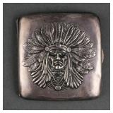Unger Brothers Indian Head Sterling Cigarette Case