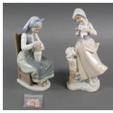 (2) Lladro Porcelain Girl Figurines 1418 4915