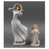 (2) Lladro Porcelain Girl Figurines