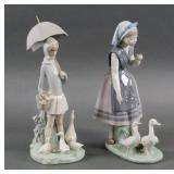 (2) Lladro Porcelain Girl Figurines