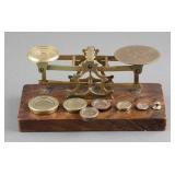 Victorian Brass Postal Scale S. Mordan 7 Weights