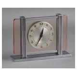 Vtg Westclox Art Deco Glass Chrome Alarm Clock