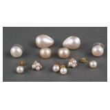 (6) Pairs 14KT Gold and Pearl Earrings