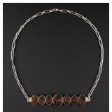 Ecuadorian SIlver and Obsidian Chain Necklace