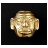 14KT Gold Pre-Columbian Head Bead