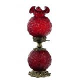 Fenton Glass Ruby Red Poppy GWTW Lamp