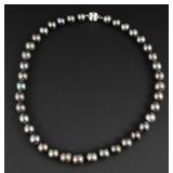 20" Cultured Black Tahitian Pearl Necklace 14K
