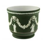 Vtg Wedgwood Sage Jasperware Jardiniere Planter