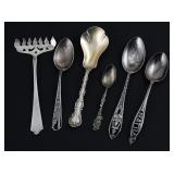 (5) Sterling Silver spoons & Sardine Fork