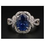 Offo Gofflieb Platinum Sapphire and Diamond Ring