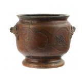 Japanese Bronze Hibachi Meiji Period Signed