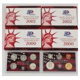 (4) US Mint Silver Proof Sets 2000 & 2002