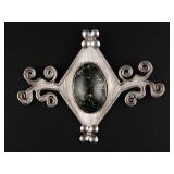 Indigenous Silver and Serpentinite Pendant