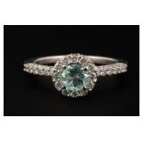 14K Gold Paraiba Tourmaline Diamond Ring