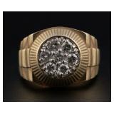 14K Yellow Gold & Diamond Men
