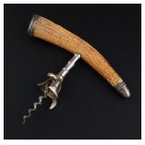 Gorham Sterling & Antler Handle Corkscrew