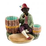 Majolica Blackamoor Smoking Man with Striker
