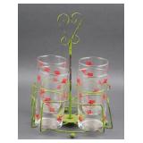 (5) Mobile Oil Glasses In Holder