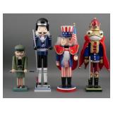 (4) Wooden Nutcrackers Frog, Golfer & Uncle Sam