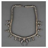 Vintage Navajo Silver Squash Blossom Necklace