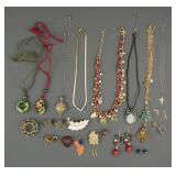 Assortment of Christmas and Religious Jewelry
